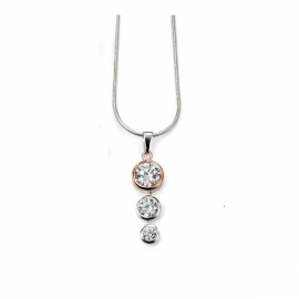 Drop Pendant Rose Gold Sterling Silver Necklace